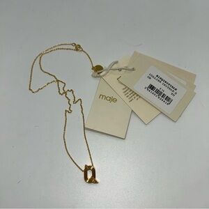 Maje gold tone collier initial Q necklace NWT